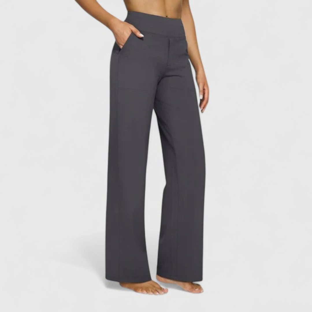 High-Waisted Wide-Leg Minimalist Trousers