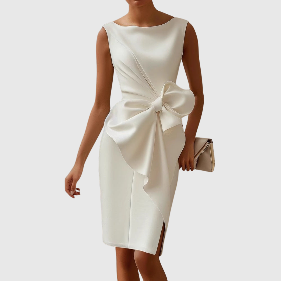 Elegant Bow Detail Midi Dress