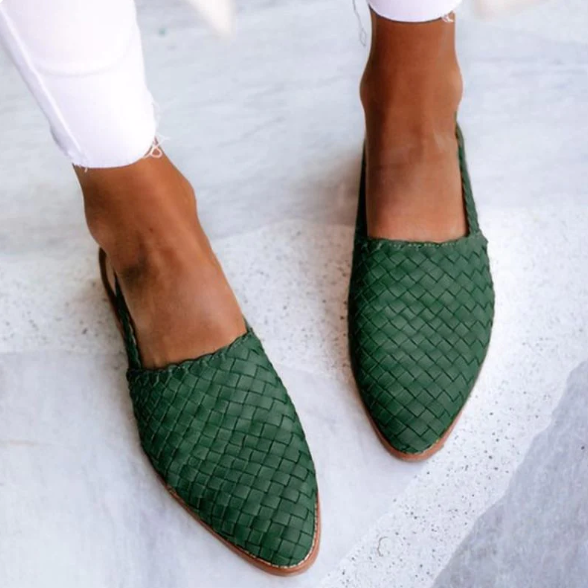 Woven Texture Slingback Flats