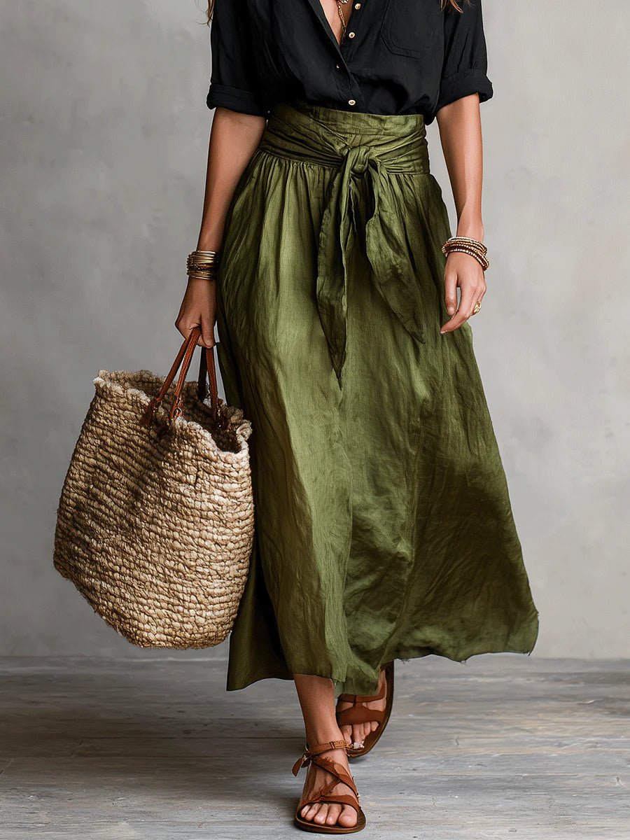 Button-Down Blouse and Flowing Maxi Skirt Co-ord Set