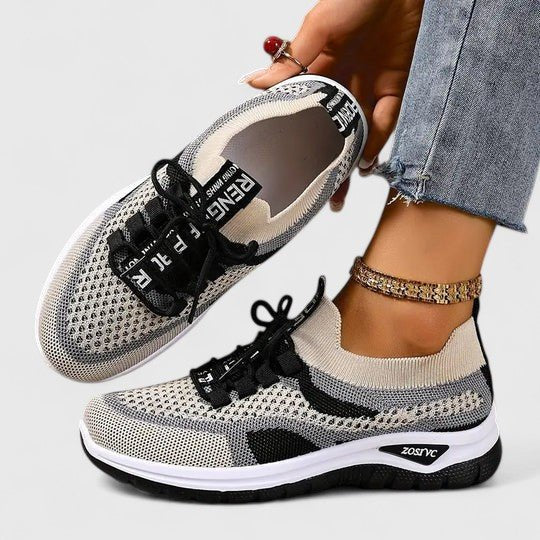 Lace-Up Mesh Walking Shoes with Arch Support