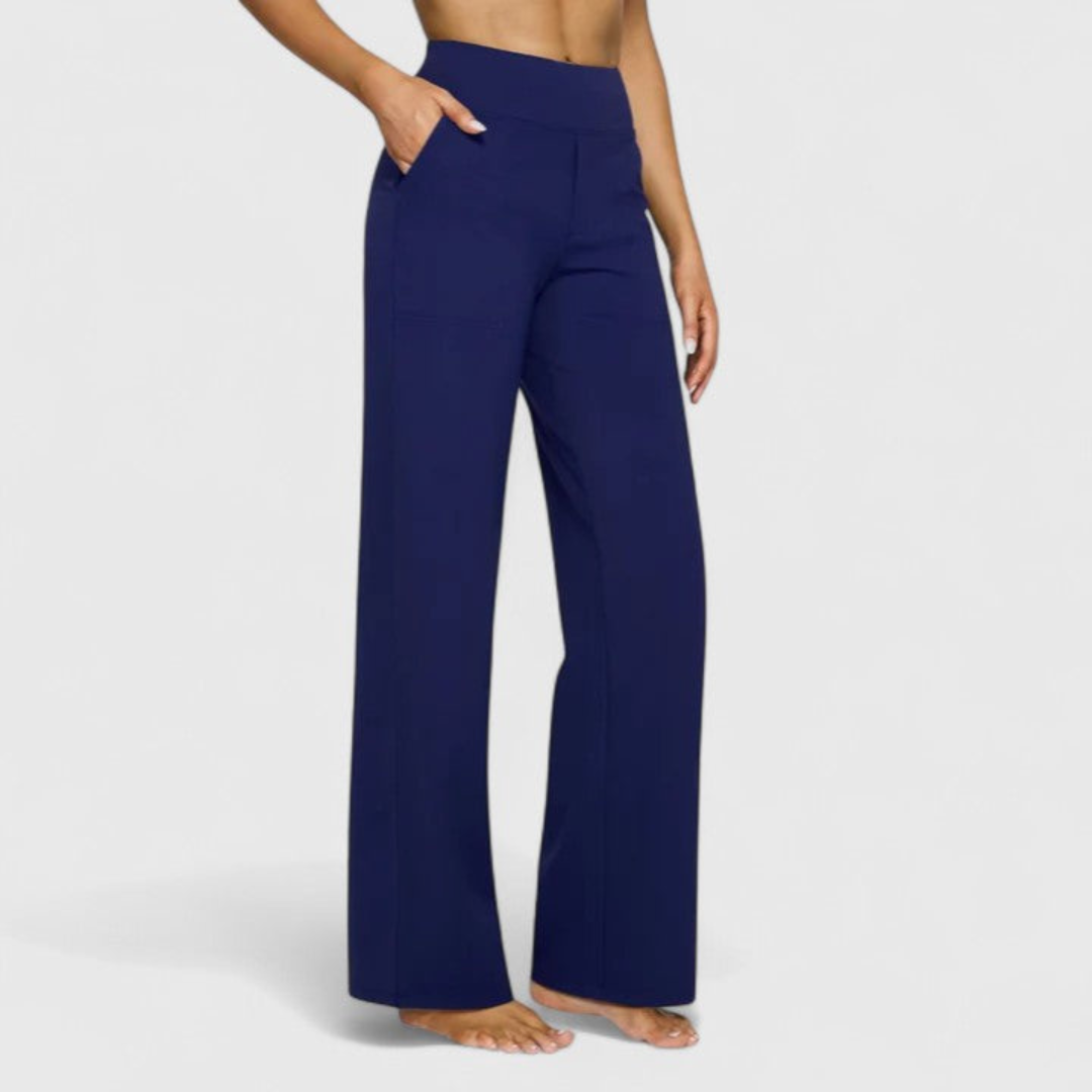 High-Waisted Wide-Leg Minimalist Trousers