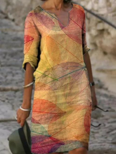 Printed Fluid Midi Dress
