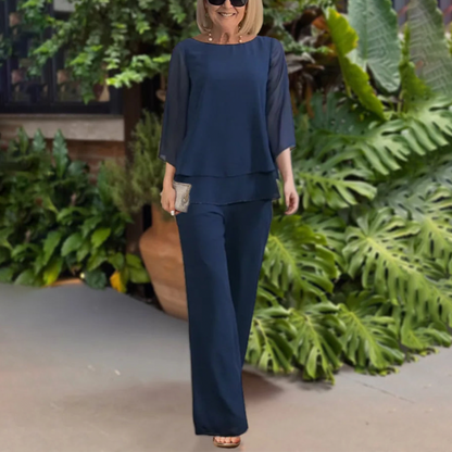 Relaxed Linen-Blend Two-Piece Trouser Set