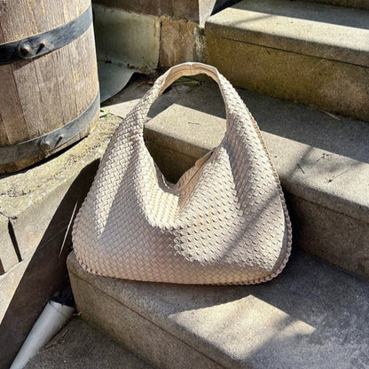 Intrecciato Weave Shoulder Tote Bag