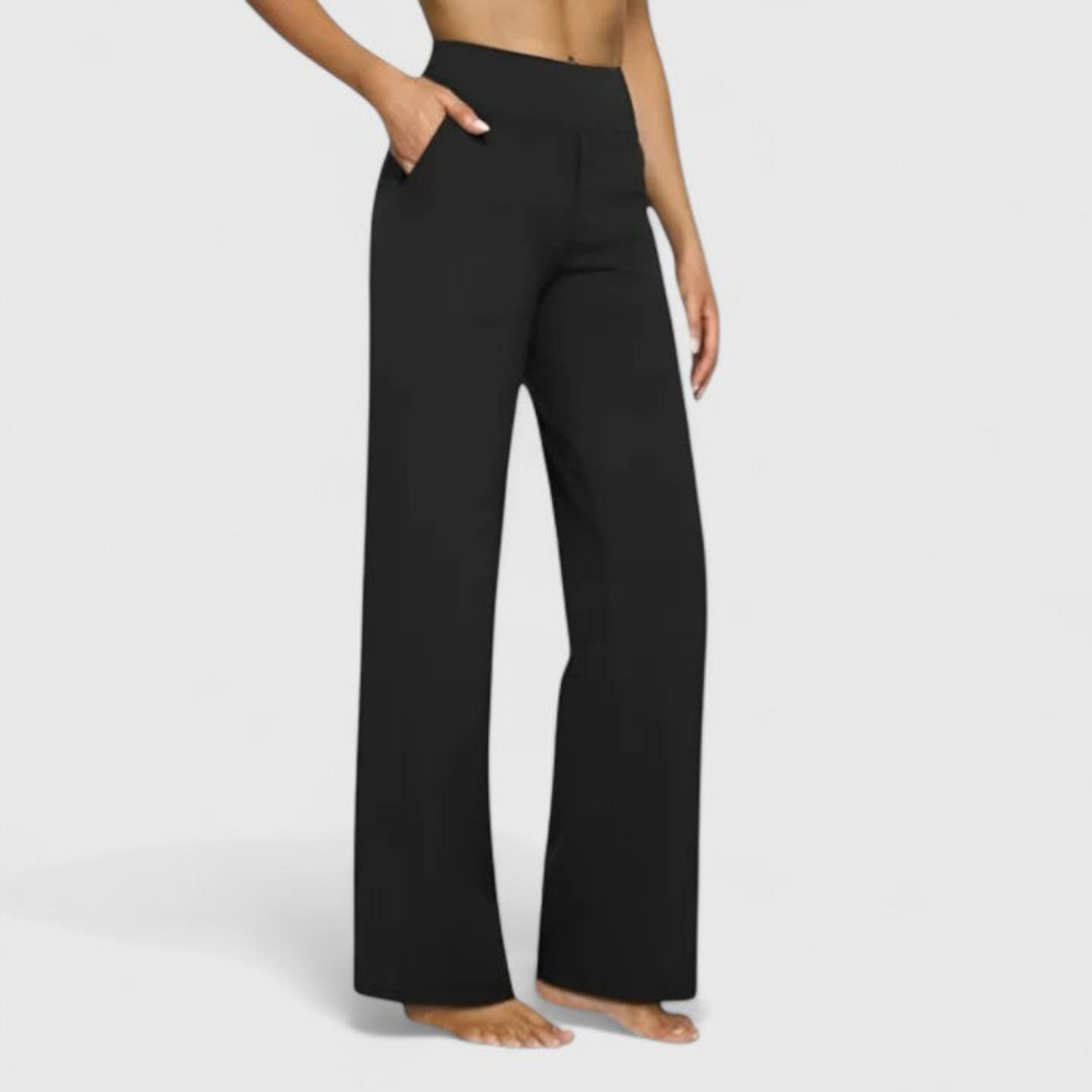 High-Waisted Wide-Leg Minimalist Trousers
