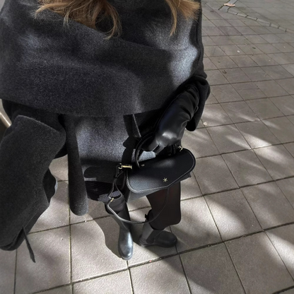 Fluid Waterfall Draped Cape Coat