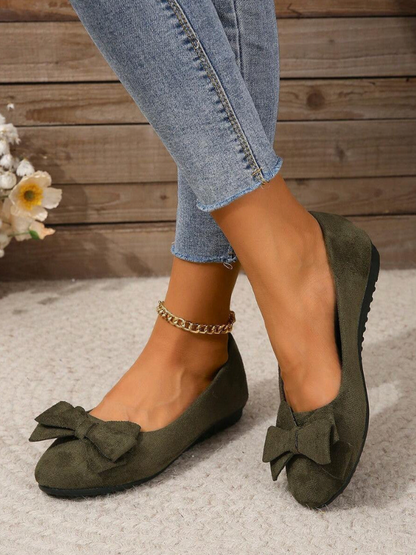 Women's Bow Detail Slip-On Ballet Flats