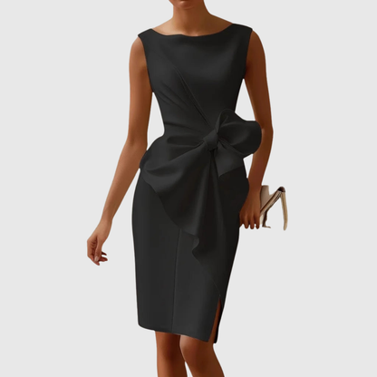 Elegant Bow Detail Midi Dress