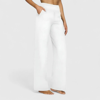 High-Waisted Wide-Leg Minimalist Trousers
