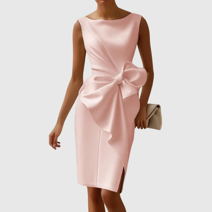 Elegant Bow Detail Midi Dress