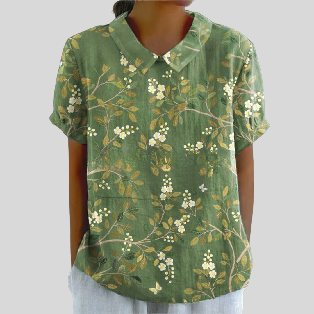 Casual Floral Collared Shirt