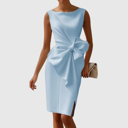 Elegant Bow Detail Midi Dress