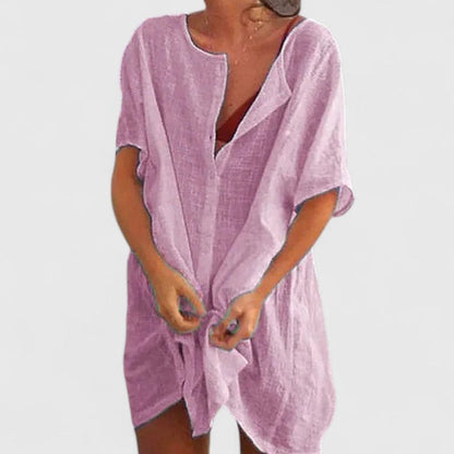 Women's Button-Through Shirt and Shorts Beach Set