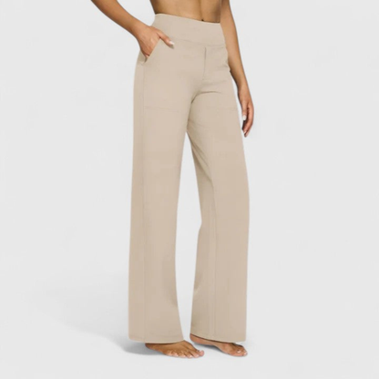 High-Waisted Wide-Leg Minimalist Trousers