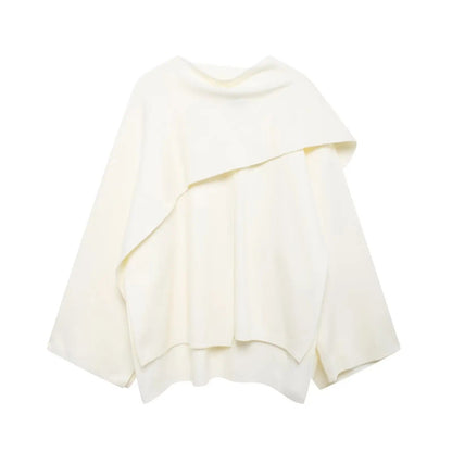 Fluid Waterfall Draped Cape Coat
