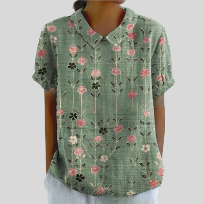 Casual Floral Collared Shirt