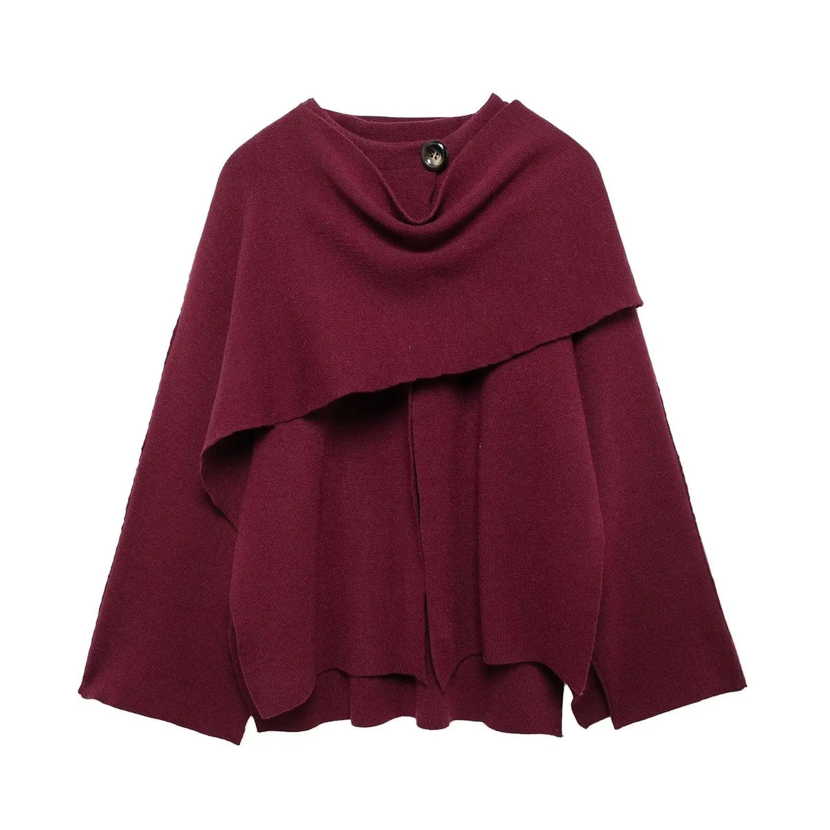 Fluid Waterfall Draped Cape Coat