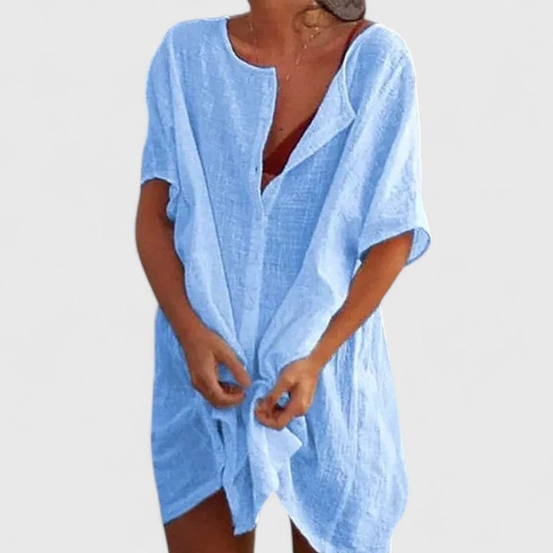 Women's Button-Through Shirt and Shorts Beach Set