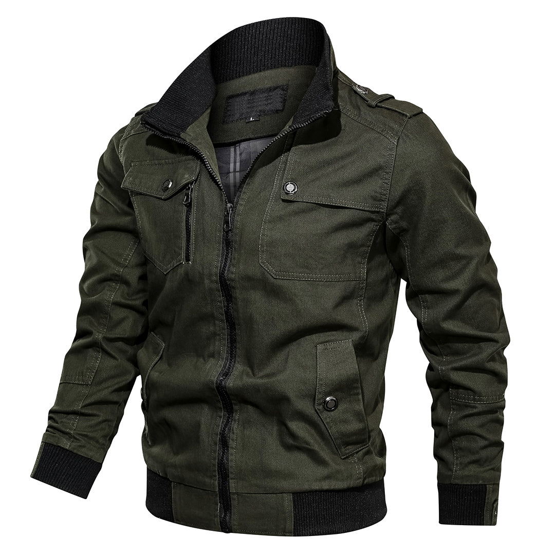 Men's Multi-Pocket Zip-Up Bomber Jacket