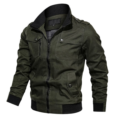 Men's Multi-Pocket Zip-Up Bomber Jacket