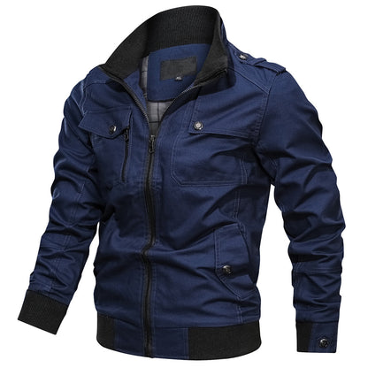 Men's Multi-Pocket Zip-Up Bomber Jacket