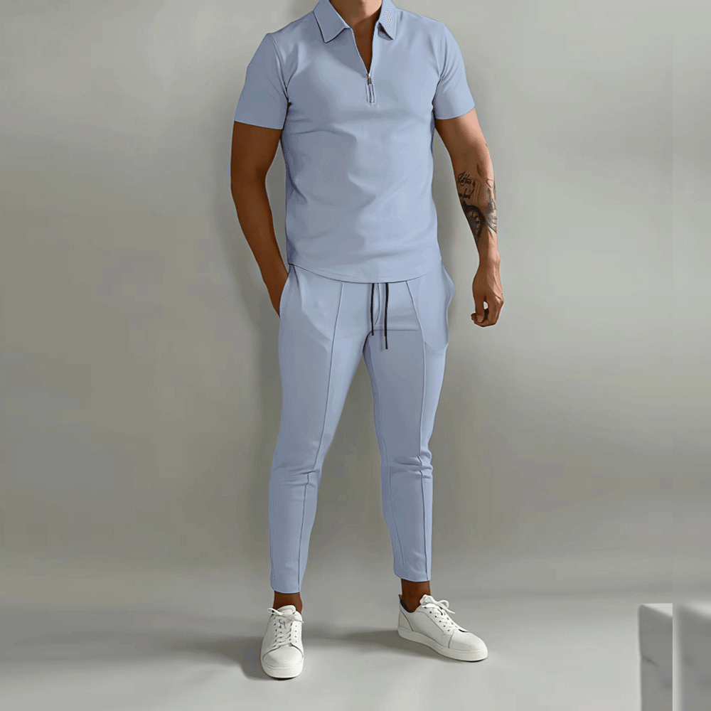 Men's Quarter-Zip Top & Trouser Two-Piece Set