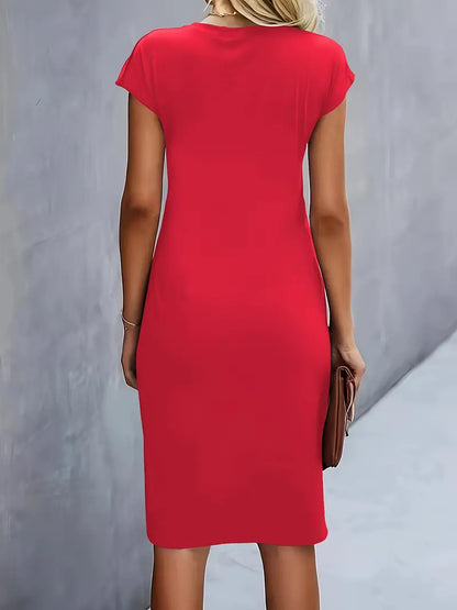 Sleek Tailored Midi Dress