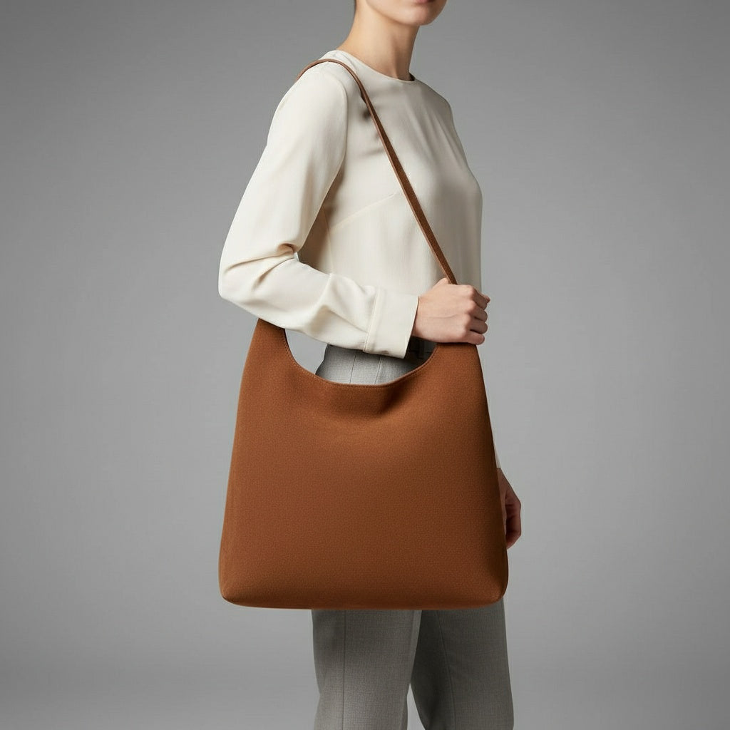 Relaxed Faux Suede Shoulder Bag