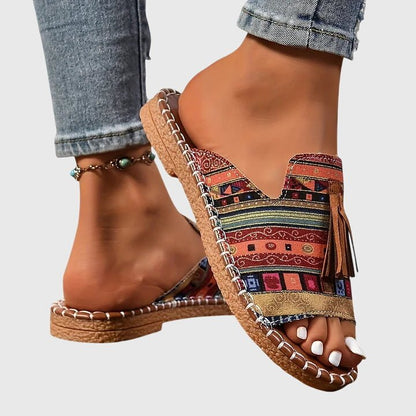 Pompom Espadrille Flat Sandals