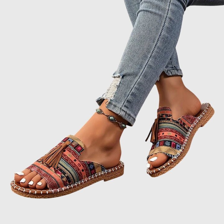 Pompom Espadrille Flat Sandals