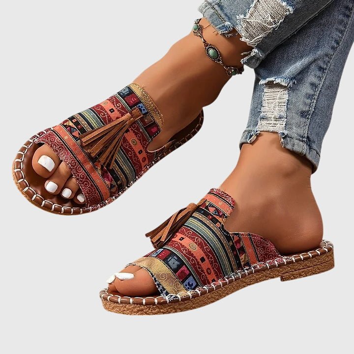 Pompom Espadrille Flat Sandals
