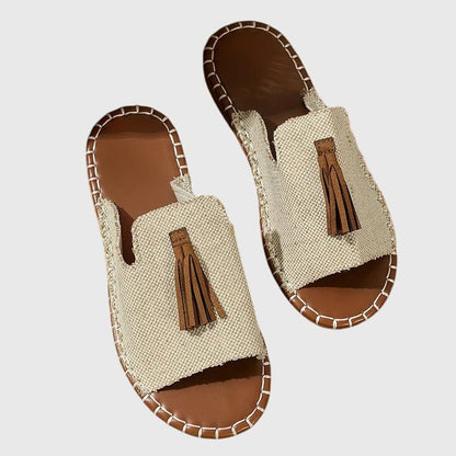 Pompom Espadrille Flat Sandals