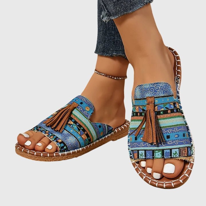 Pompom Espadrille Flat Sandals