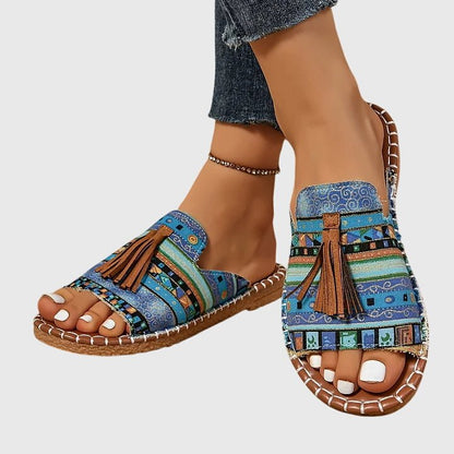 Pompom Espadrille Flat Sandals