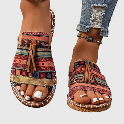 Pompom Espadrille Flat Sandals
