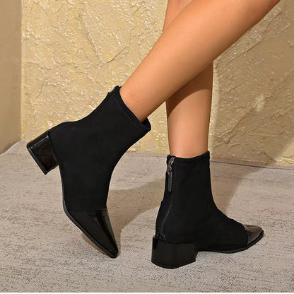 Sleek Mid Block Heel Ankle Boots