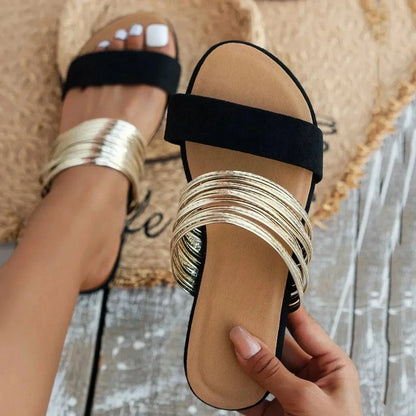 Women's Double-Strap Open Toe Slides