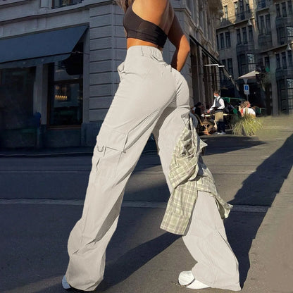 High-Waisted Utility Cargo Trousers