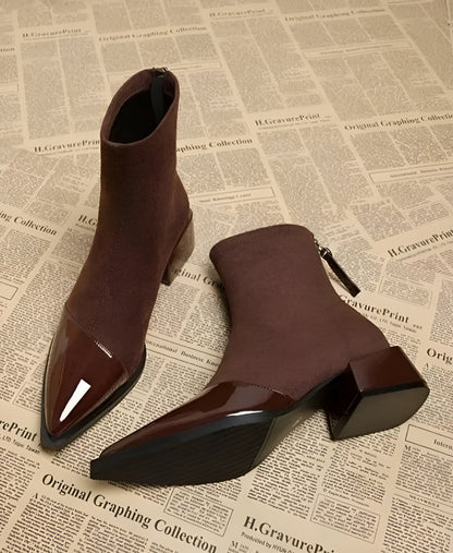 Sleek Mid Block Heel Ankle Boots