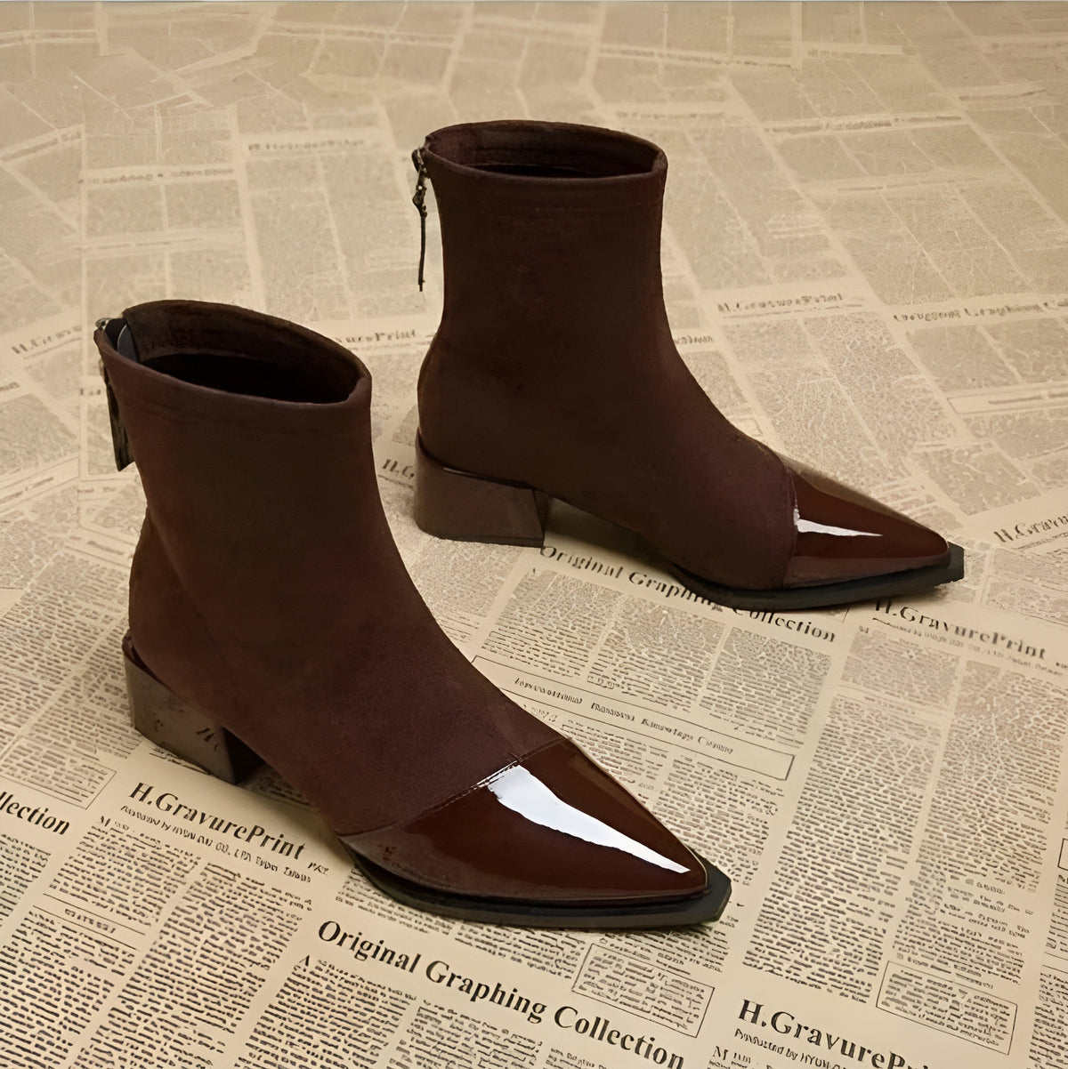 Sleek Mid Block Heel Ankle Boots