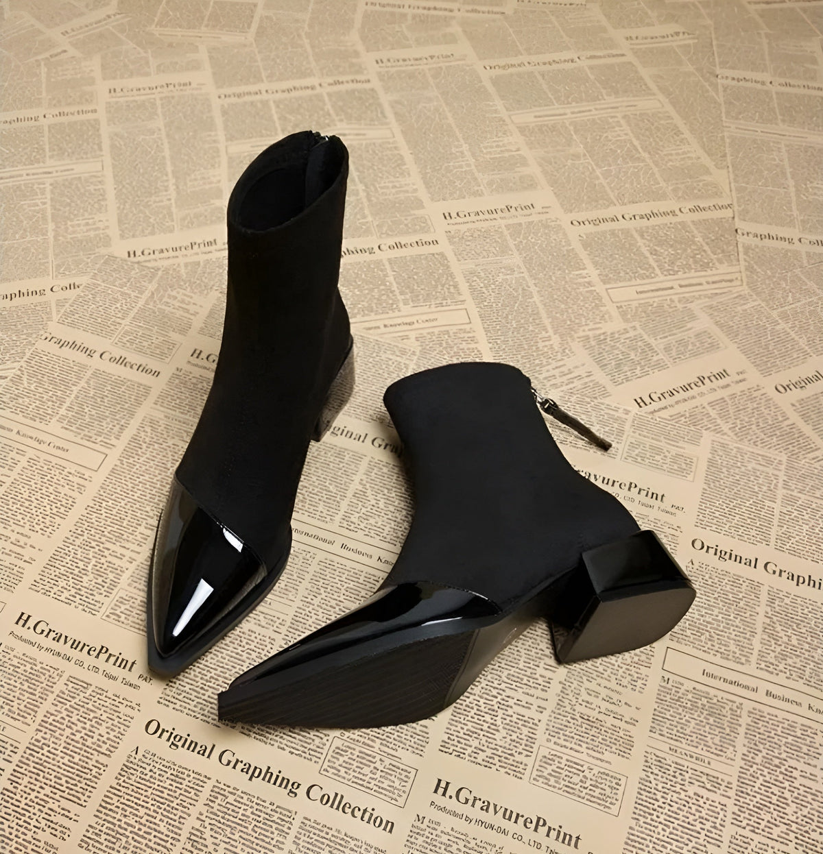 Sleek Mid Block Heel Ankle Boots