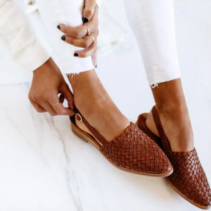 Woven Texture Slingback Flats