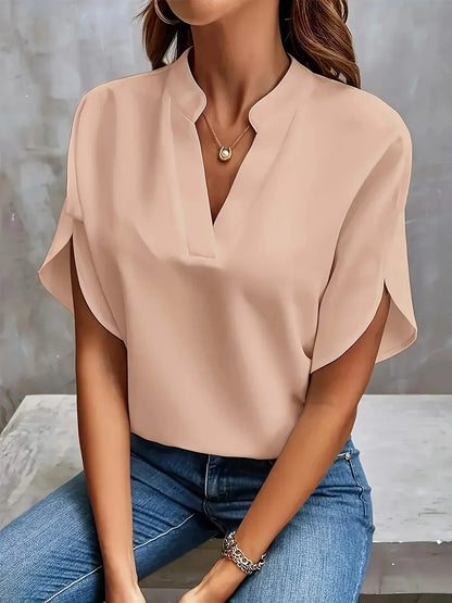 Split Sleeve V-Neck Blouse