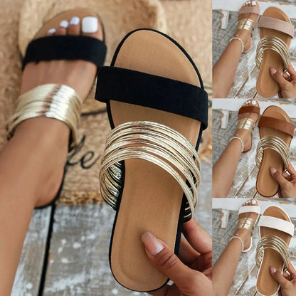 Women's Double-Strap Open Toe Slides