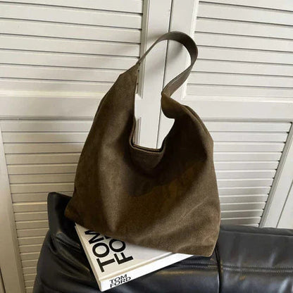 Relaxed Faux Suede Shoulder Bag