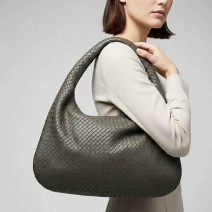 Intrecciato Weave Shoulder Tote Bag