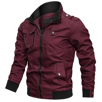 Men's Multi-Pocket Zip-Up Bomber Jacket