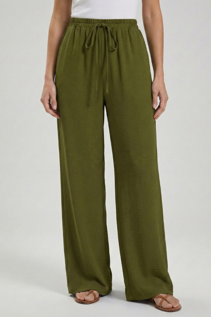 Floaty Drawstring Palazzo Pants with Pockets
