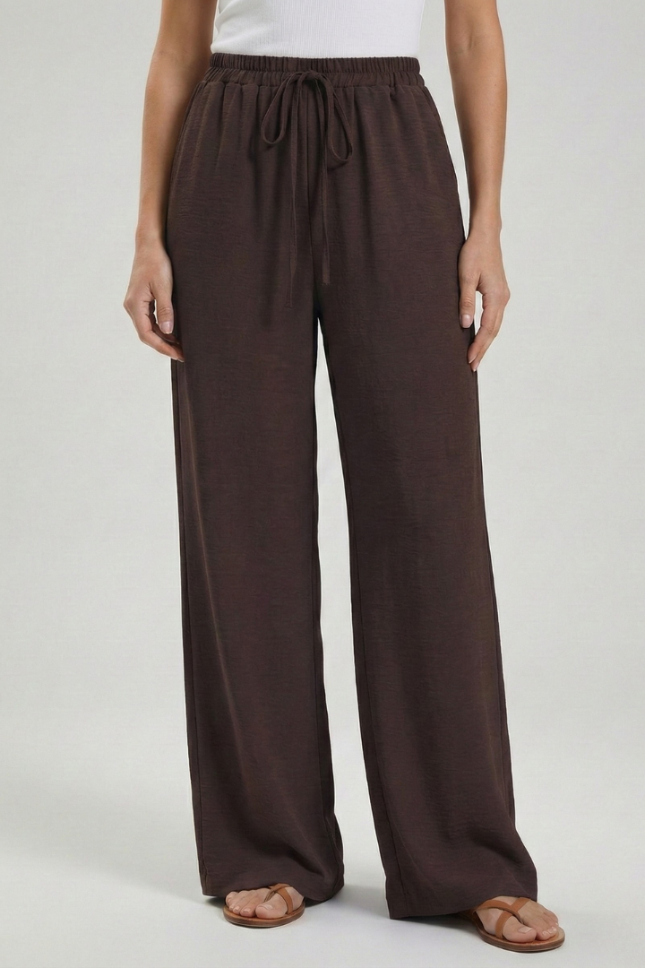 Floaty Drawstring Palazzo Pants with Pockets